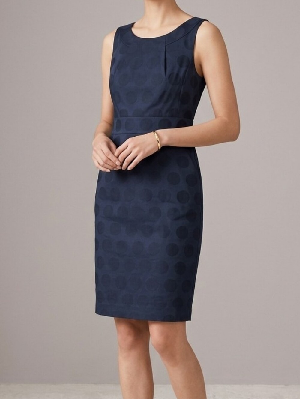 Kate Spade New York Black Polka Dot Jacquard Sheath Dress with Pockets - Size 8